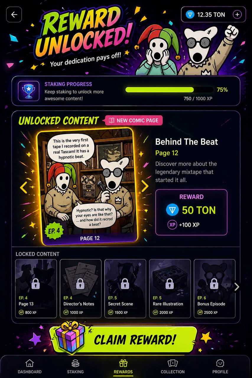 REWIND reader screen