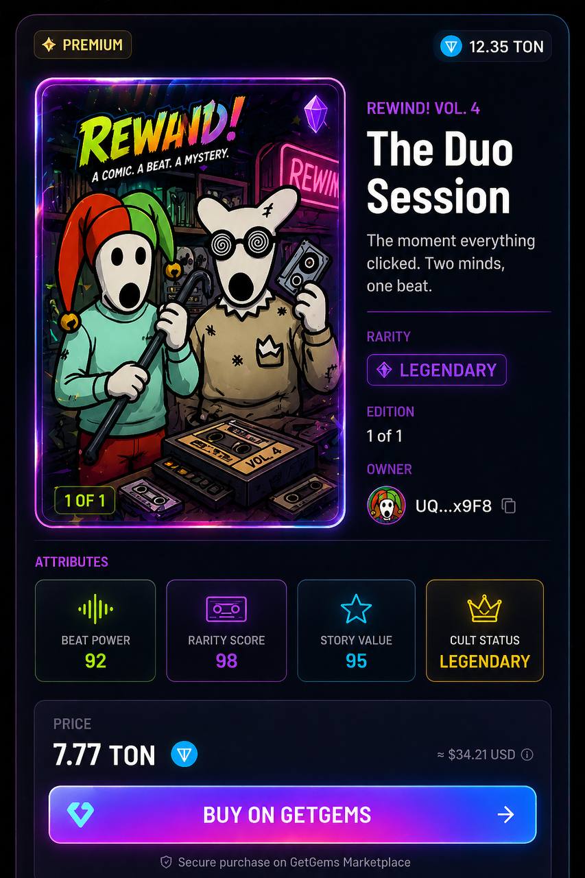 REWIND rewards screen